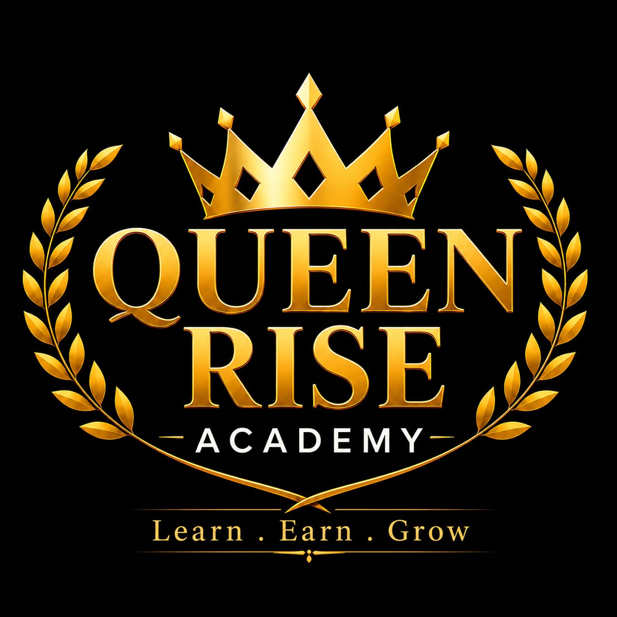 Queen Rise Academy crown and laurel logo